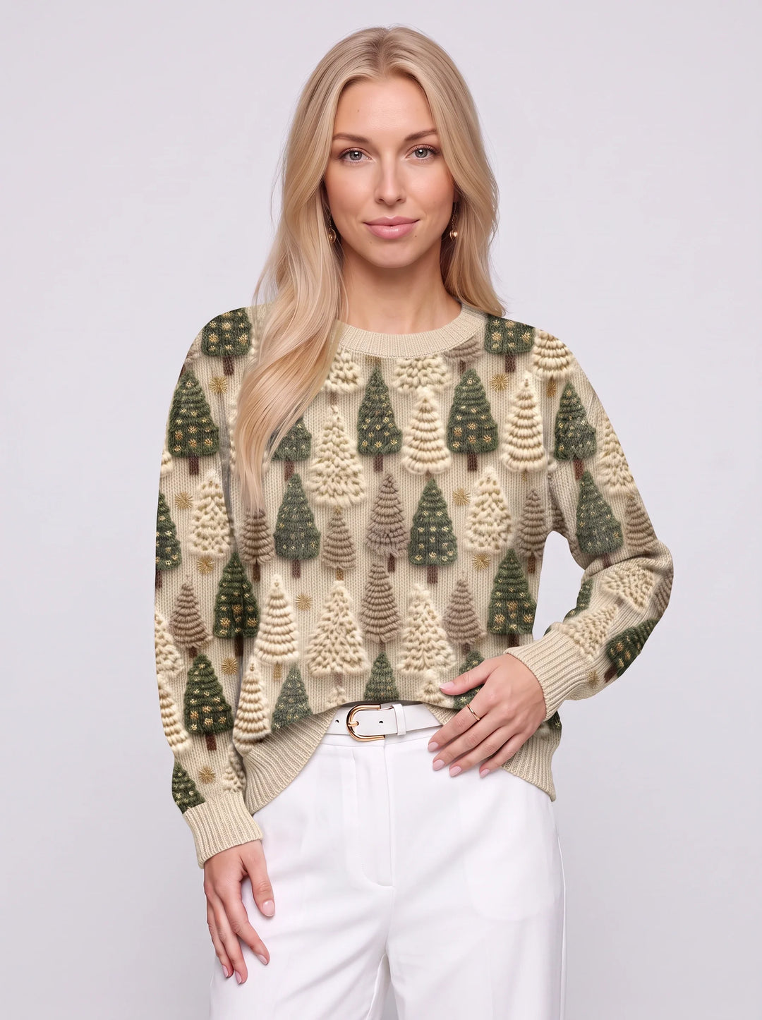 Ava | Refined Tree Knit Christmas Jumper for Women