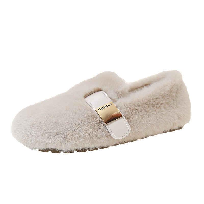 Ayla | Elegant Fluffy Buckle Slipper Mules