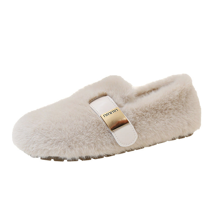 Ayla | Elegant Fluffy Buckle Slipper Mules