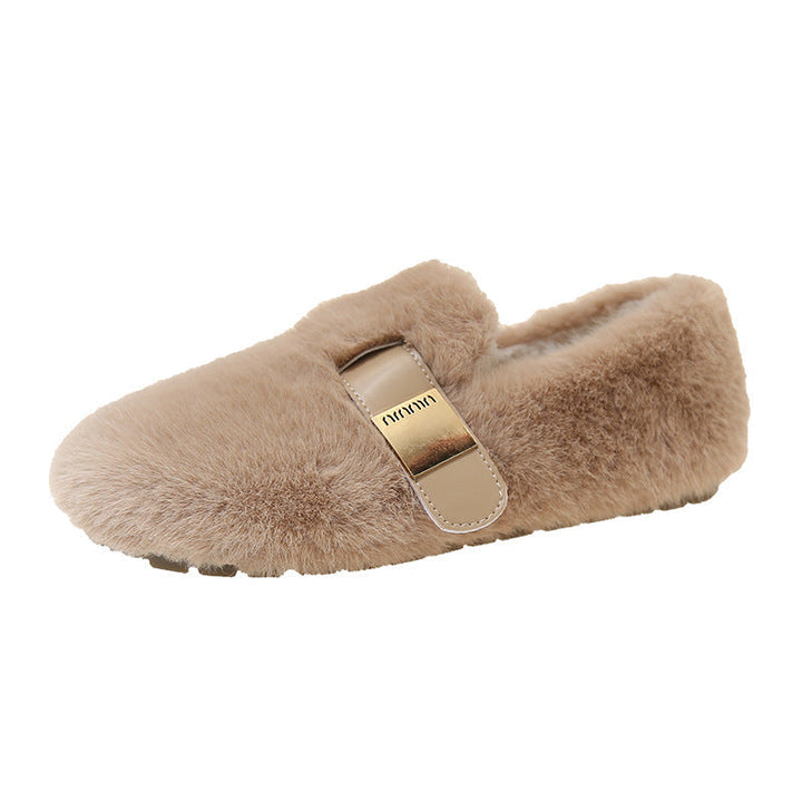 Ayla | Elegant Fluffy Buckle Slipper Mules