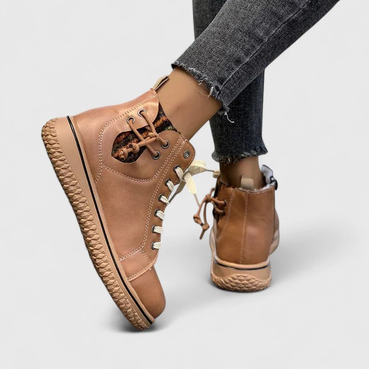 Ayla | Refined Lace-Up Ankle Snow Boots Women