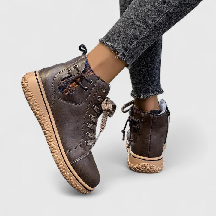 Ayla | Refined Lace-Up Ankle Snow Boots Women