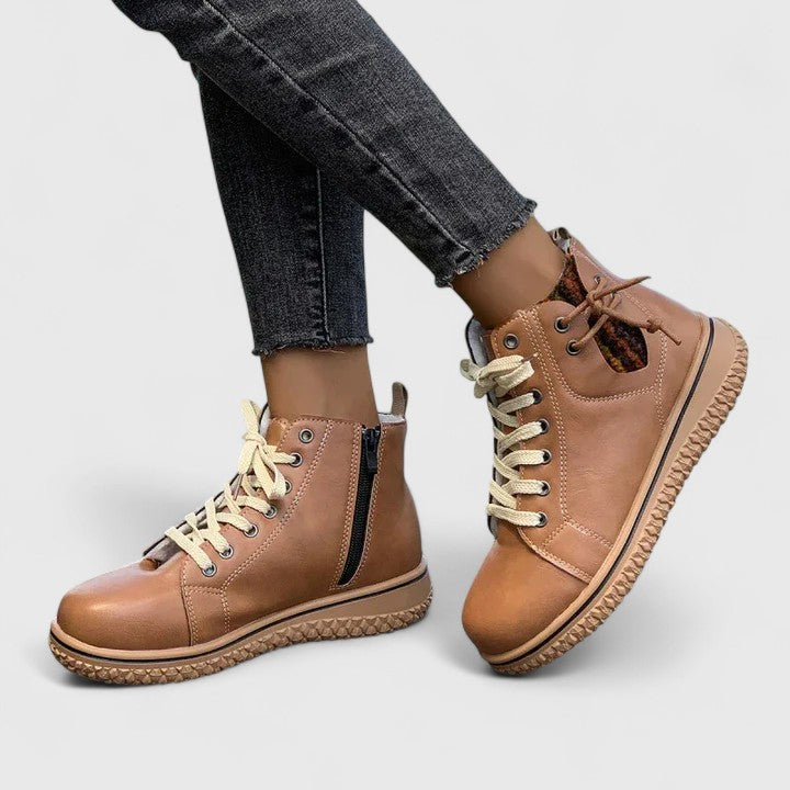 Ayla | Refined Lace-Up Ankle Snow Boots Women
