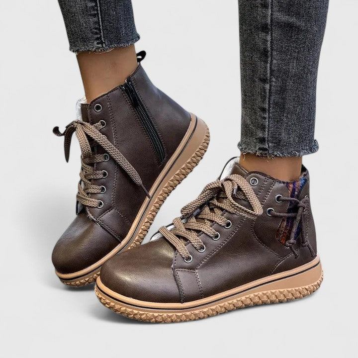 Ayla | Refined Lace-Up Ankle Snow Boots Women