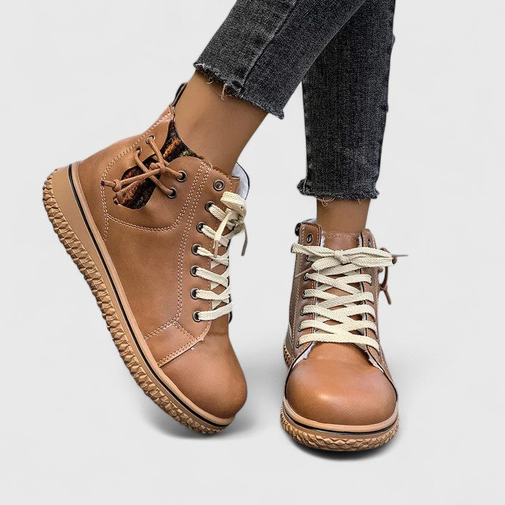 Ayla | Refined Lace-Up Ankle Snow Boots Women