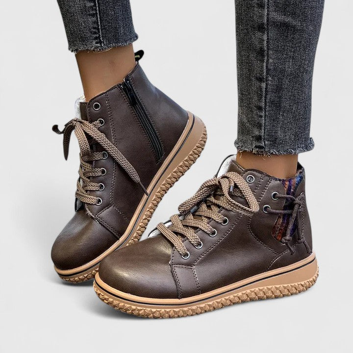 Ayla | Refined Lace-Up Ankle Snow Boots Women