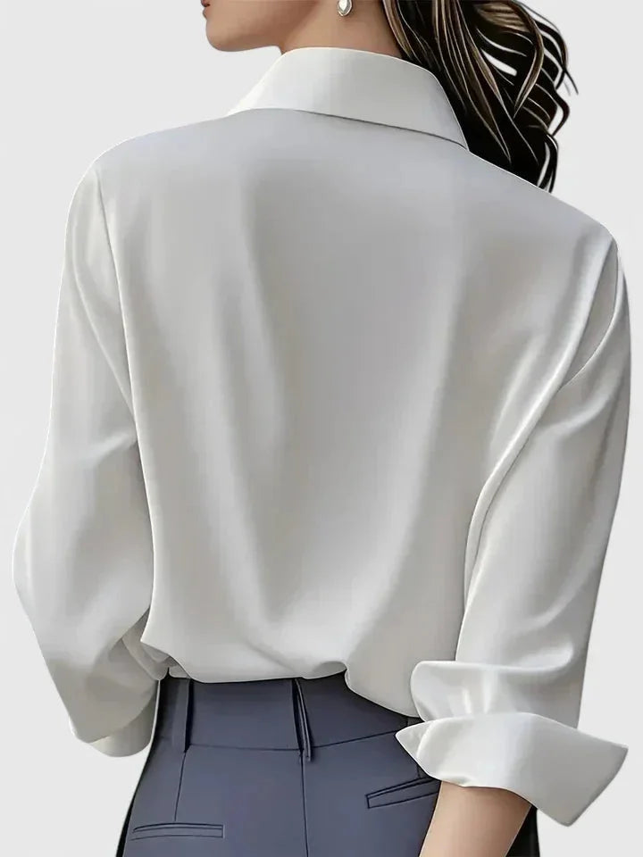 Bella | Effortless Collared Long Sleeve Party Top
