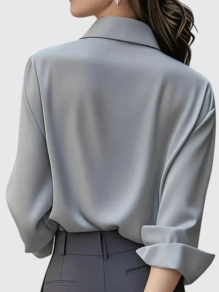Bella | Effortless Collared Long Sleeve Party Top