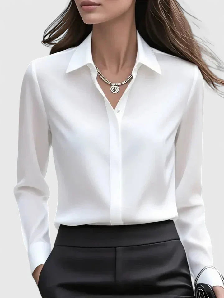 Bella | Effortless Collared Long Sleeve Party Top