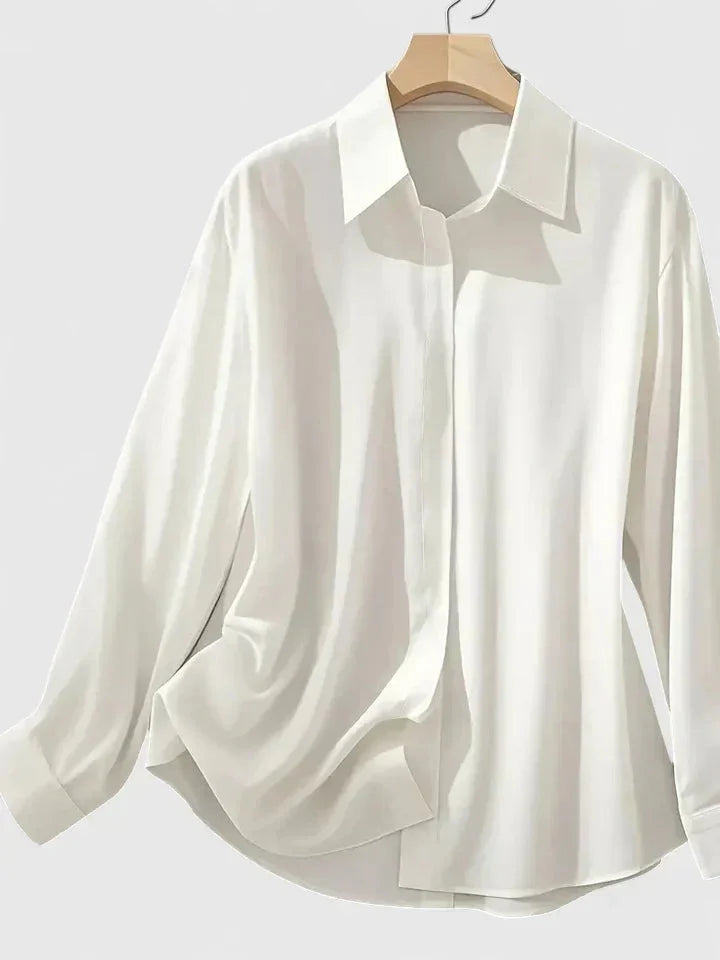 Bella | Effortless Collared Long Sleeve Party Top