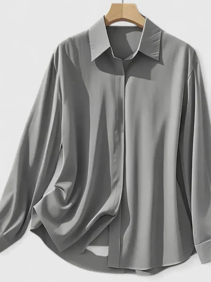 Bella | Effortless Collared Long Sleeve Party Top