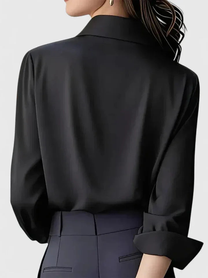 Bella | Effortless Collared Long Sleeve Party Top
