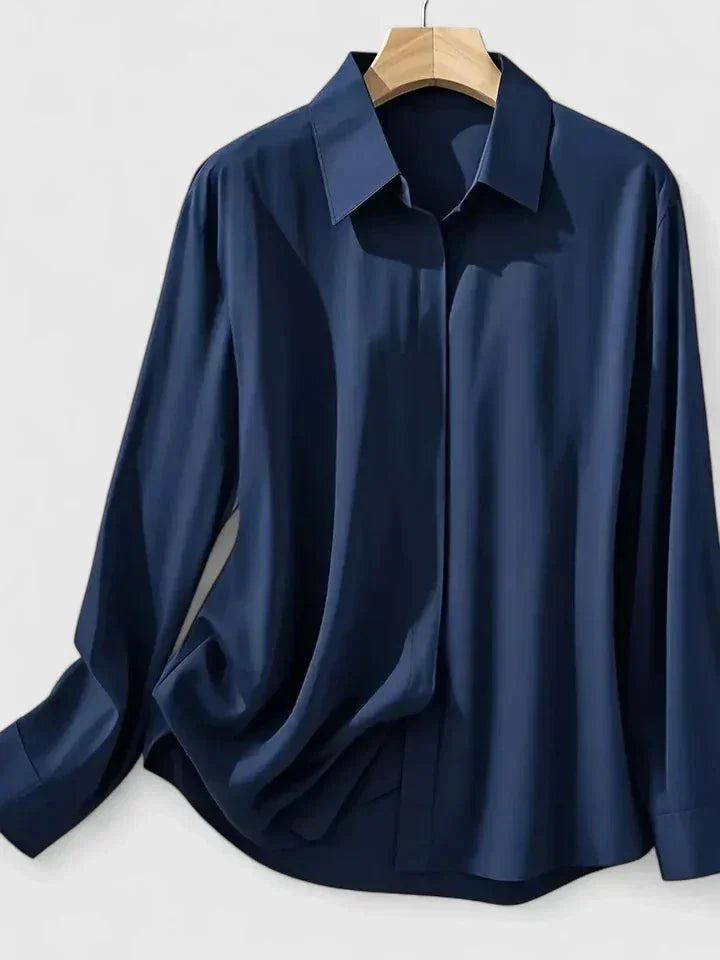Bella | Effortless Collared Long Sleeve Party Top