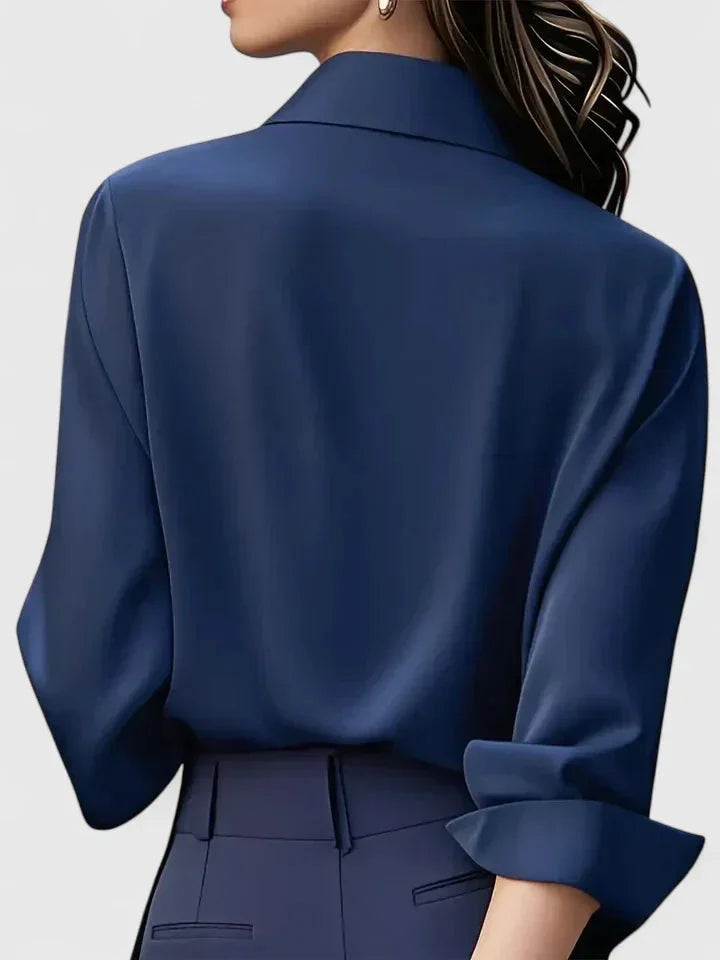 Bella | Effortless Collared Long Sleeve Party Top