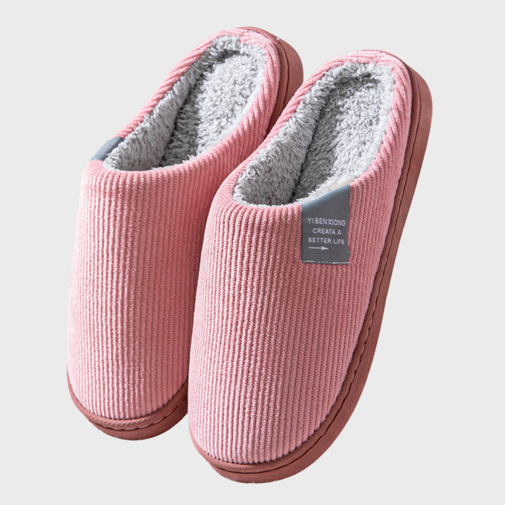 Bella | Elegant Ribbed Cosy Slip-On Slippers
