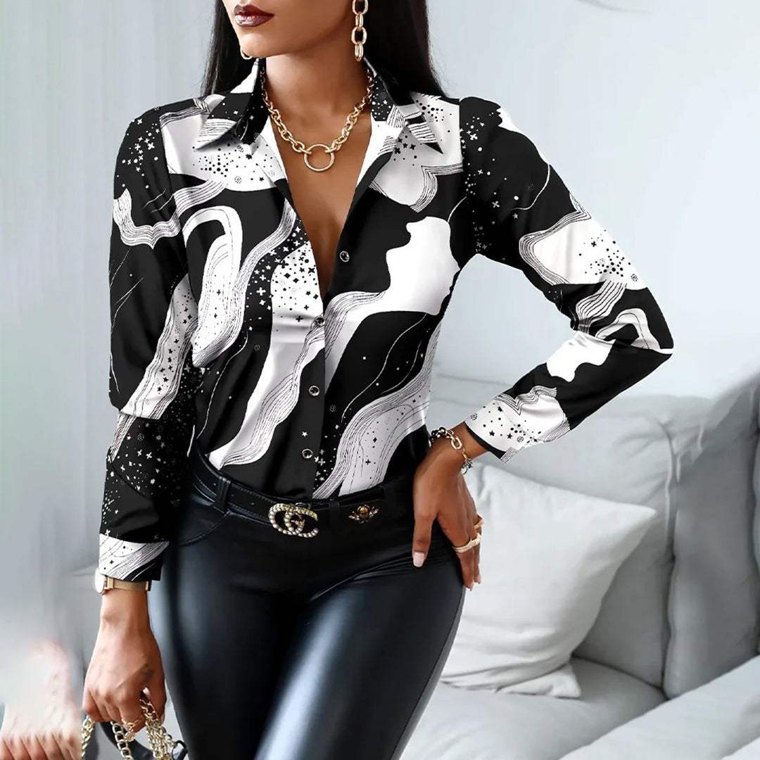 Bella | Sophisticated Abstract Print Party Top