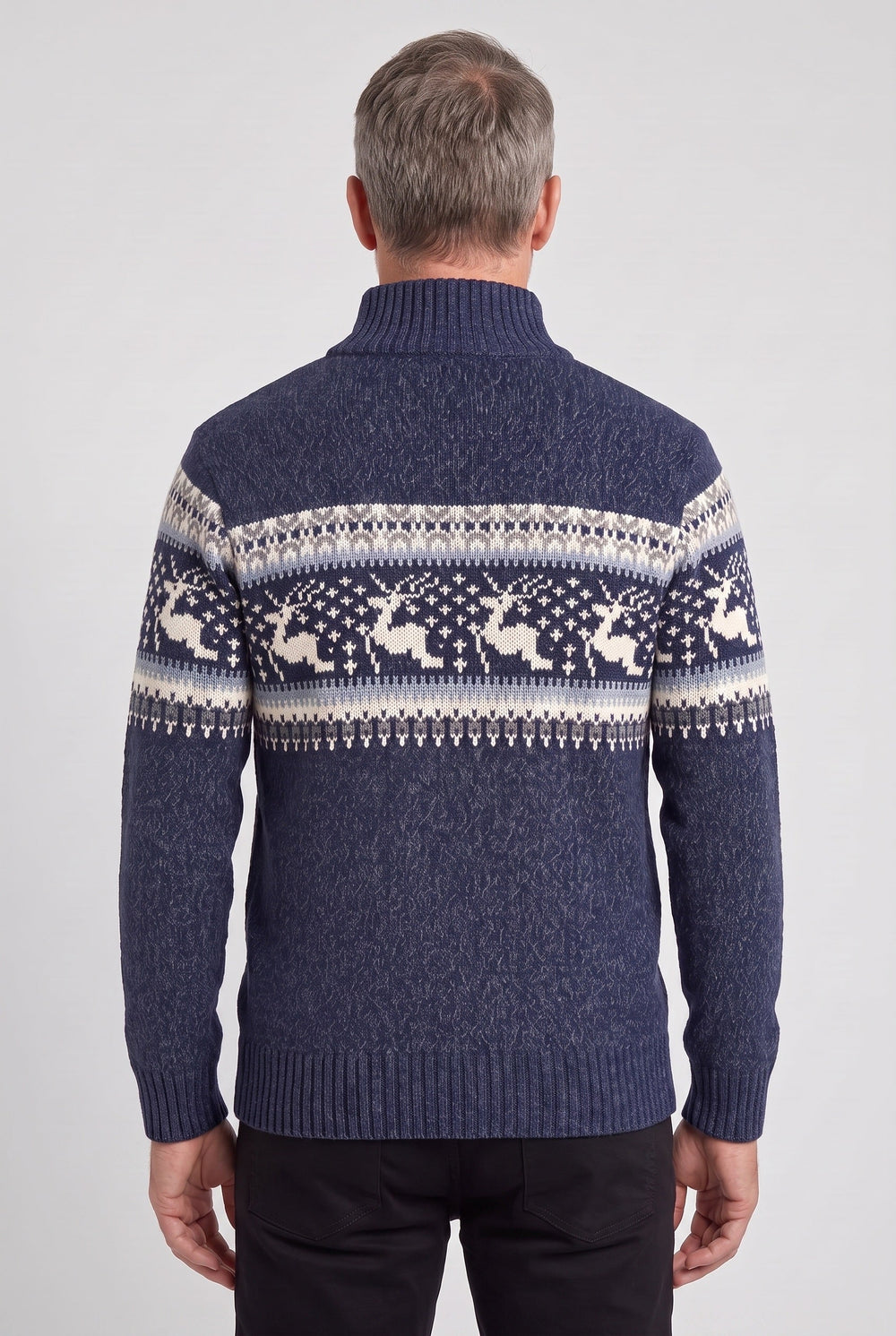 Benjamin | Timeless Fair Isle Half-Zip Mens Knit Jumper