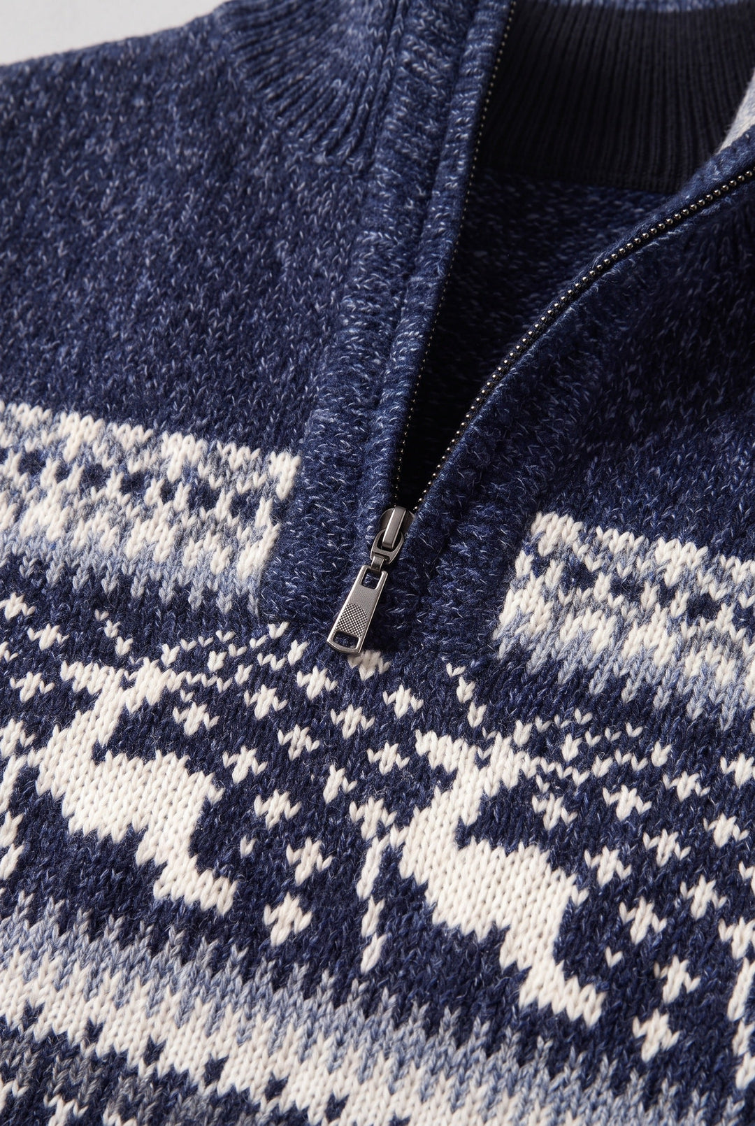 Benjamin | Timeless Fair Isle Half-Zip Mens Knit Jumper