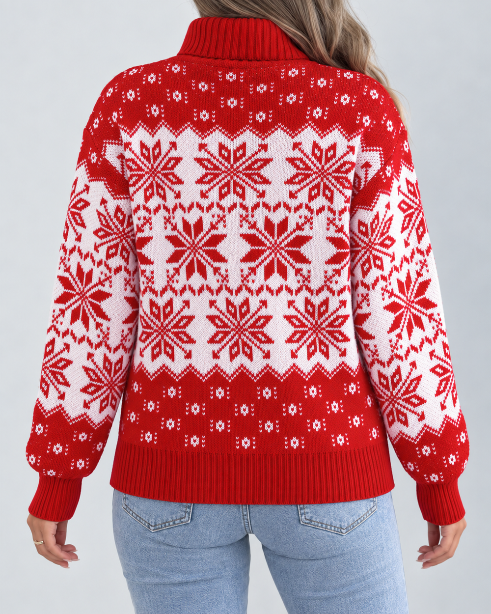 Bonnie | Snowflake Roll Neck Christmas Jumper for Women