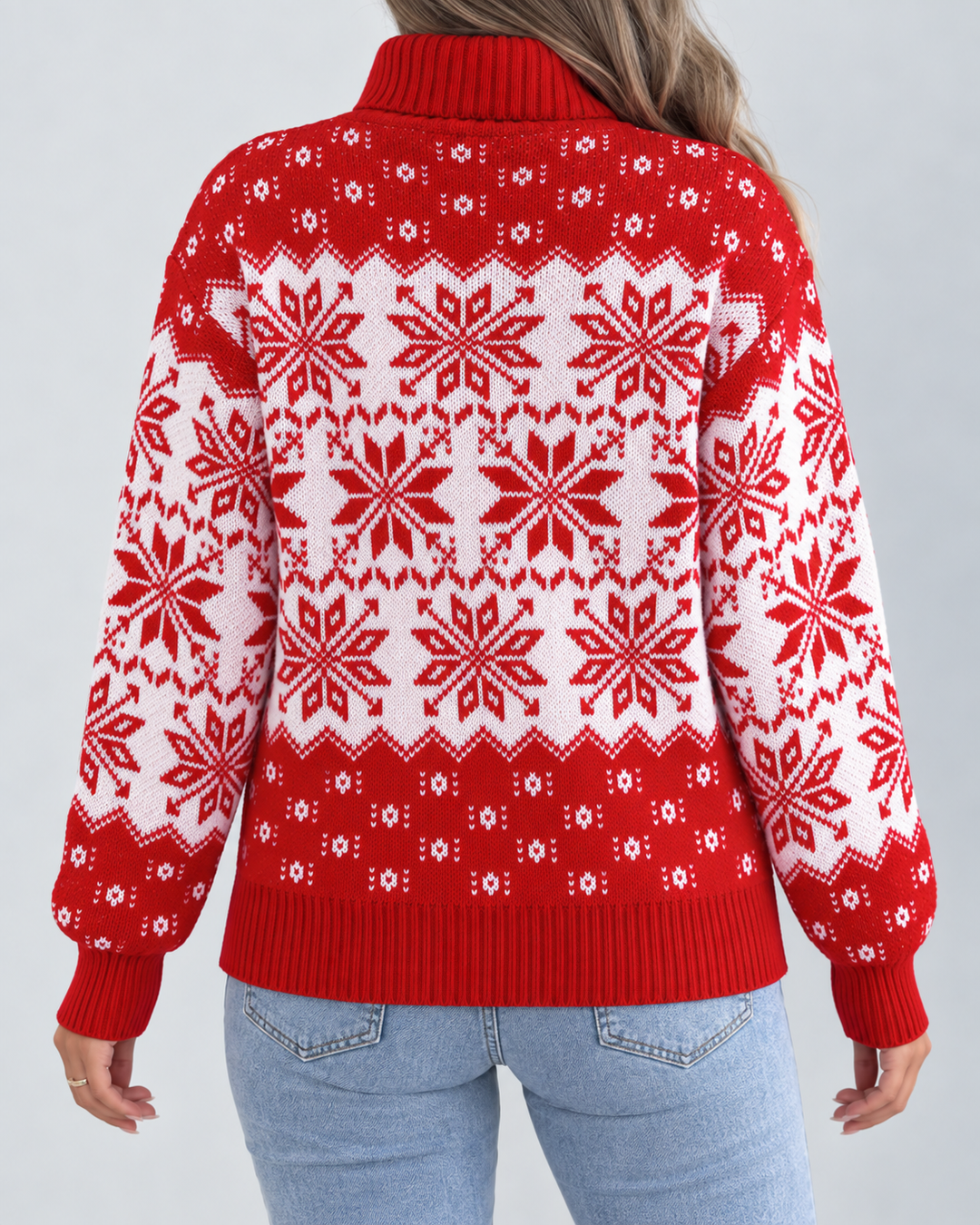 Bonnie | Snowflake Roll Neck Christmas Jumper for Women