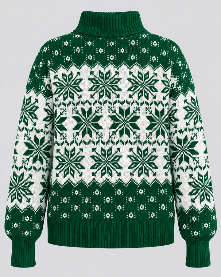Bonnie | Snowflake Roll Neck Christmas Jumper for Women