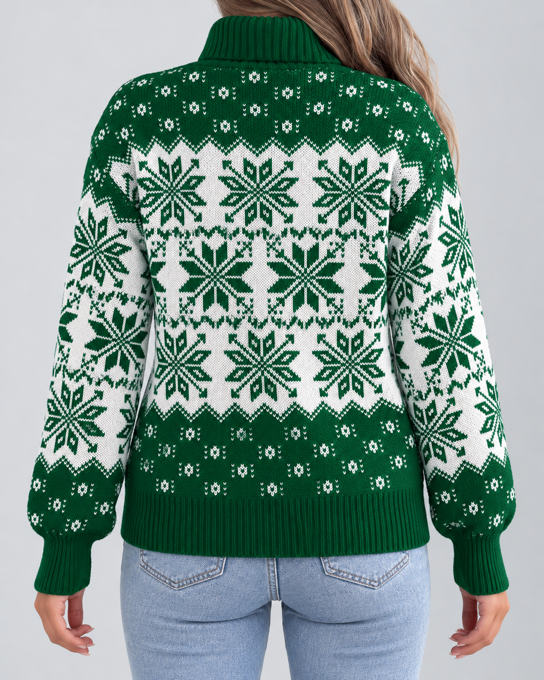 Bonnie | Snowflake Roll Neck Christmas Jumper for Women