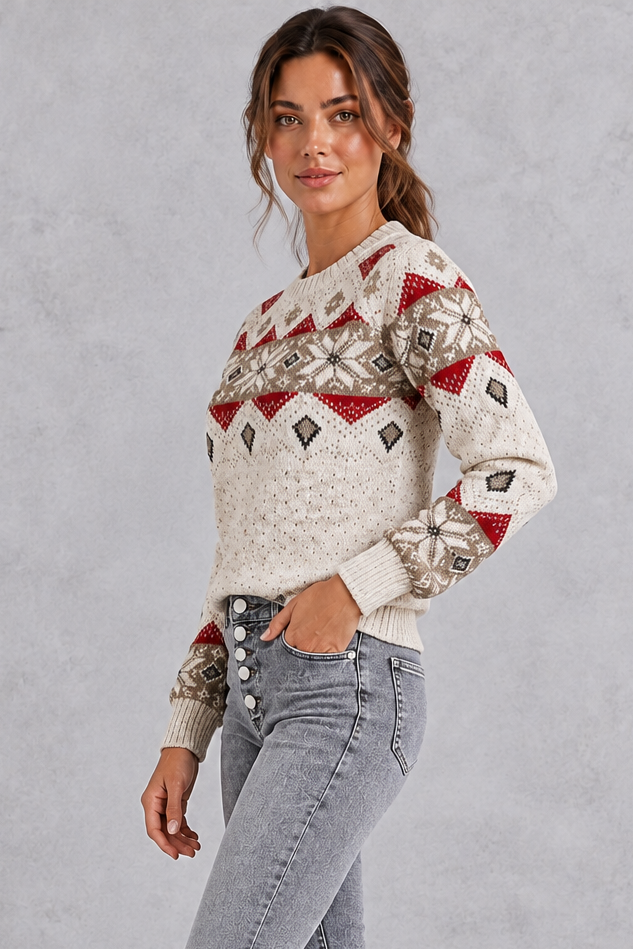 Chloe | Classic Fair Isle Snowflake Christmas Jumper for Women