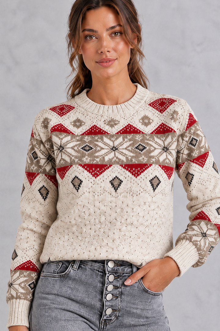 Chloe | Classic Fair Isle Snowflake Christmas Jumper for Women