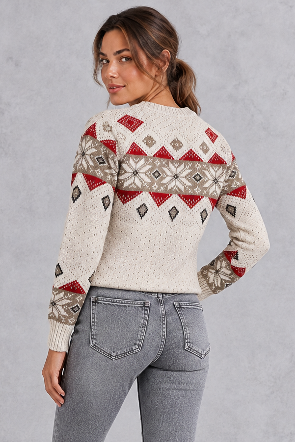 Chloe | Classic Fair Isle Snowflake Christmas Jumper for Women