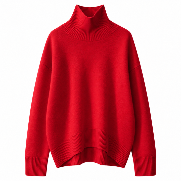 Chloe | Relaxed High Neck Womens Jumpers with Ribbed Trim