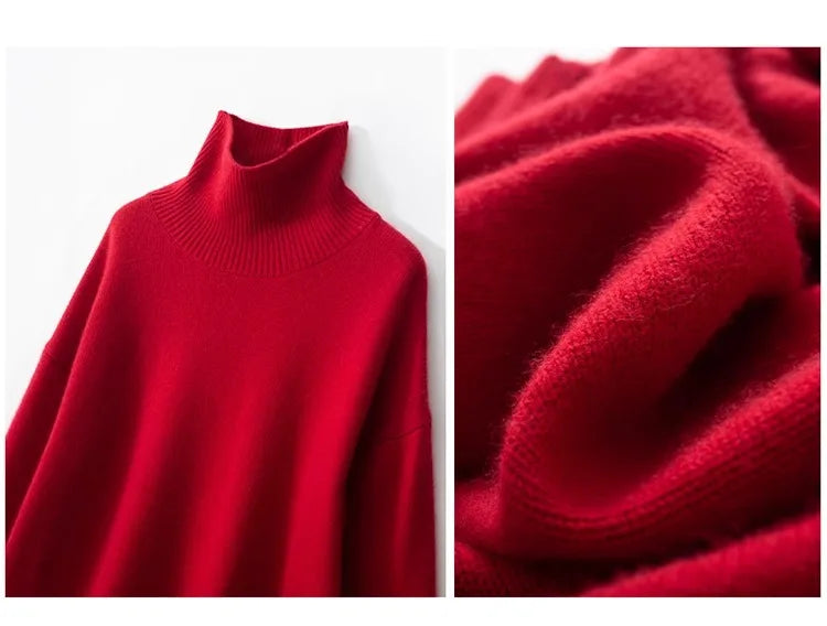Chloe | Relaxed High Neck Womens Jumpers with Ribbed Trim