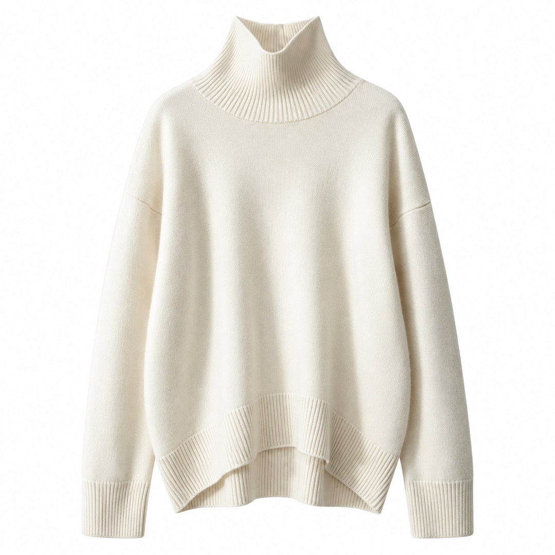 Chloe | Relaxed High Neck Womens Jumpers with Ribbed Trim