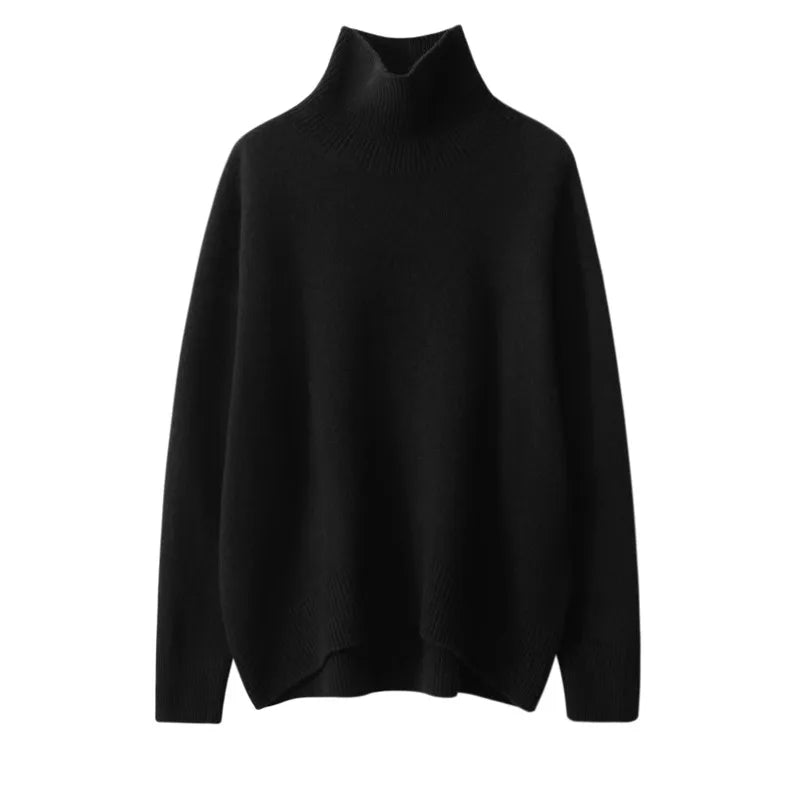 Chloe | Relaxed High Neck Womens Jumpers with Ribbed Trim