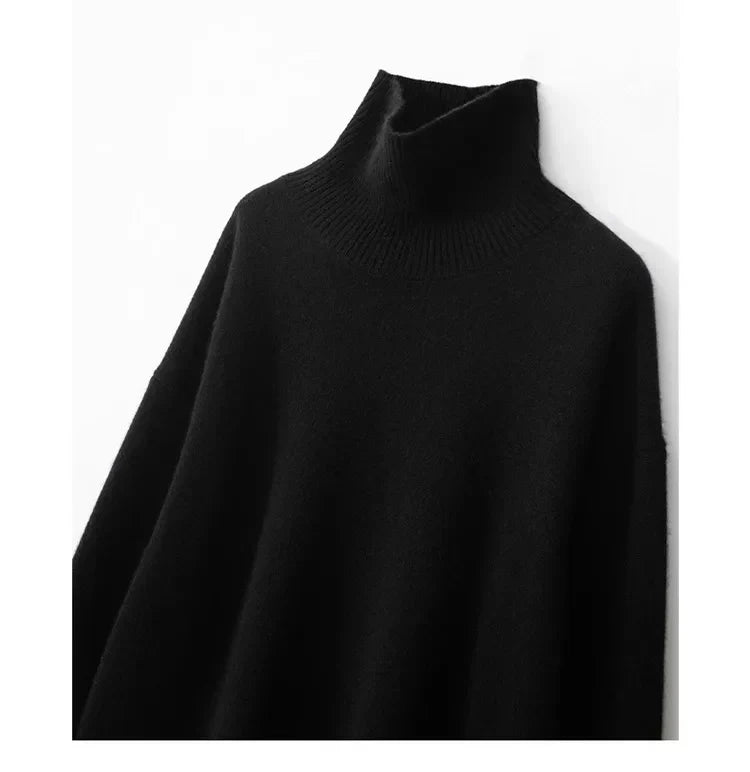 Chloe | Relaxed High Neck Womens Jumpers with Ribbed Trim
