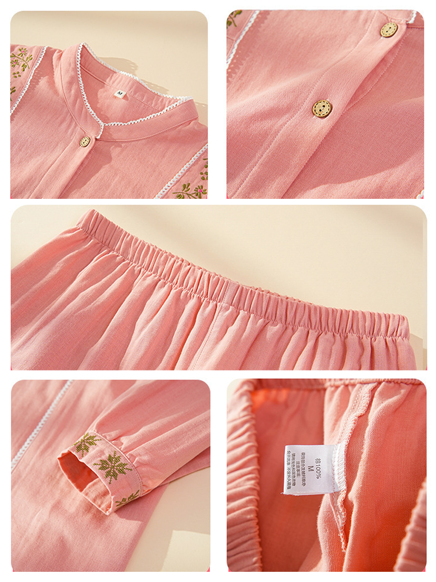 Clara | Timeless Floral Embroidered Ladies Pyjamas Set