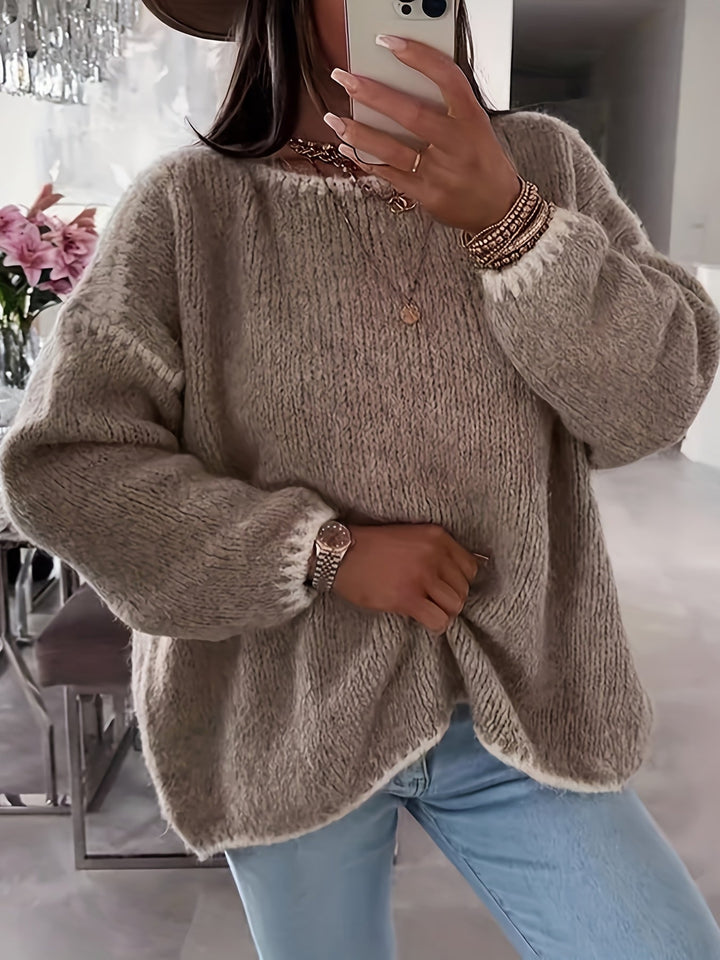 Daisy | Refined Oversized Chunky Knit Boat Neck Womens Jumpers