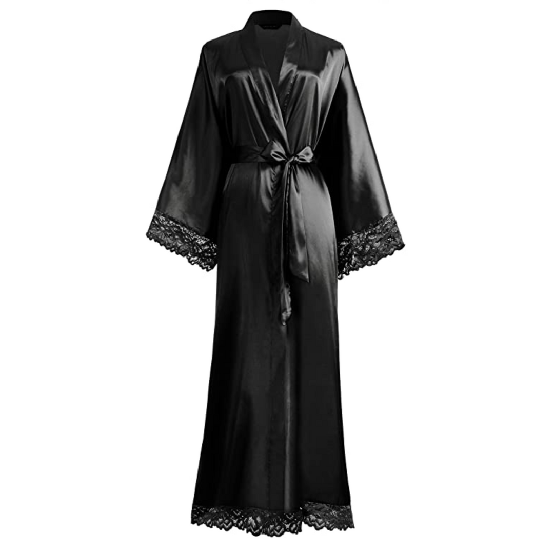 Daisy | Sophisticated Lace Trim Long Ladies Dressing Gowns