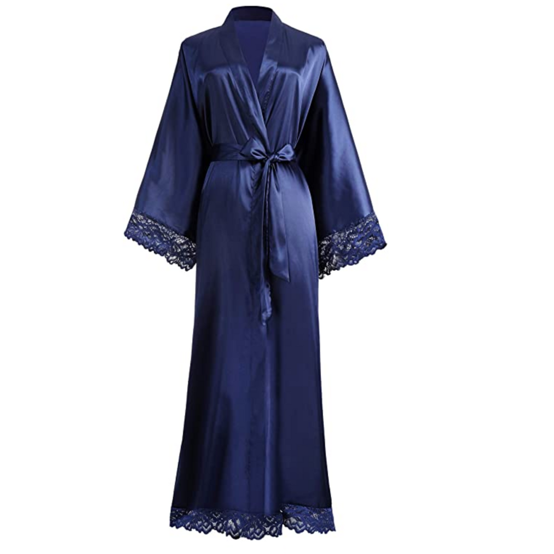 Daisy | Sophisticated Lace Trim Long Ladies Dressing Gowns