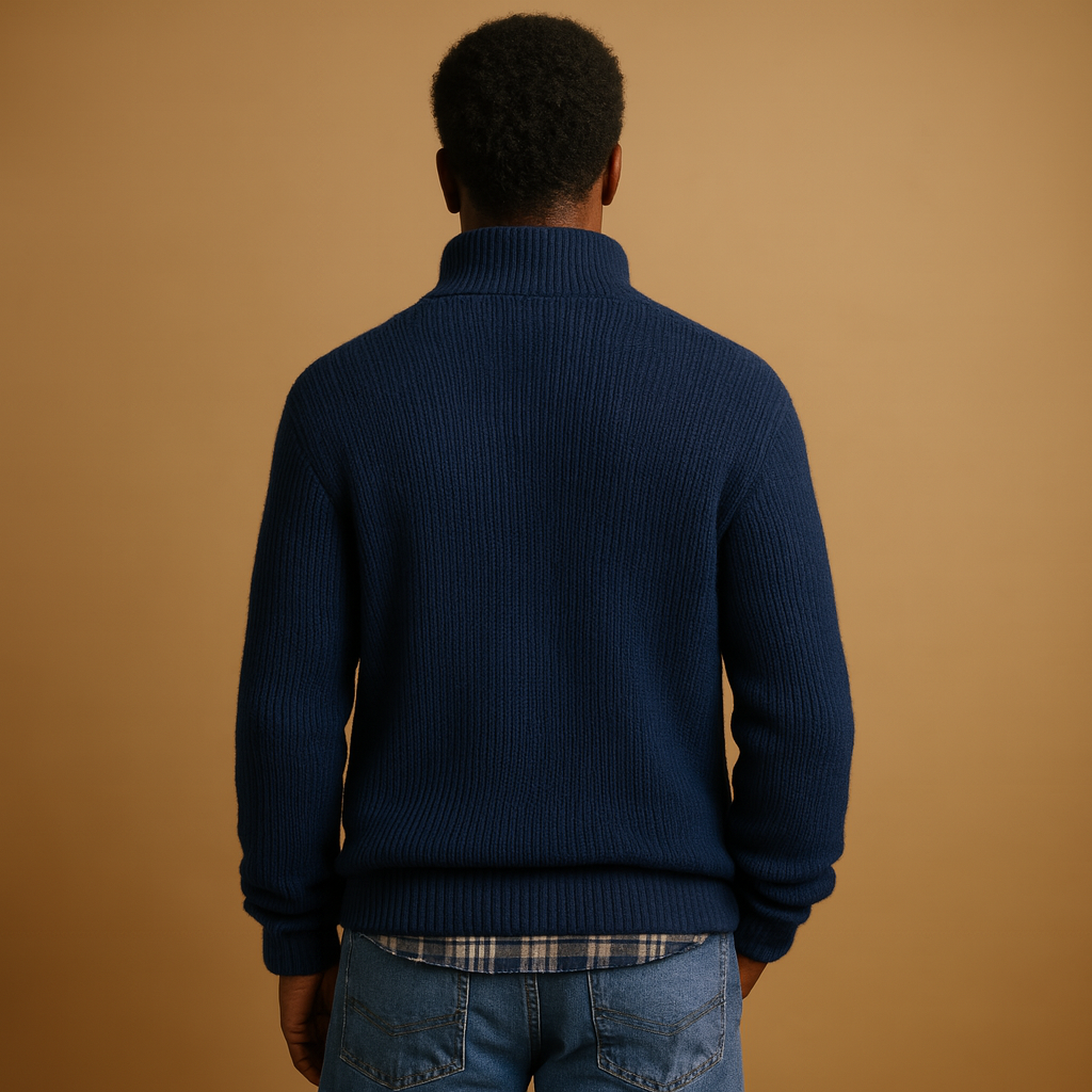 Daniel | Ribbed Quarter Zip Mens Knit Jumper