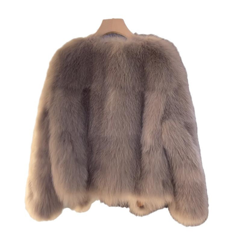 Darcie | Relaxed Faux Fur Coat with Buckle Detail