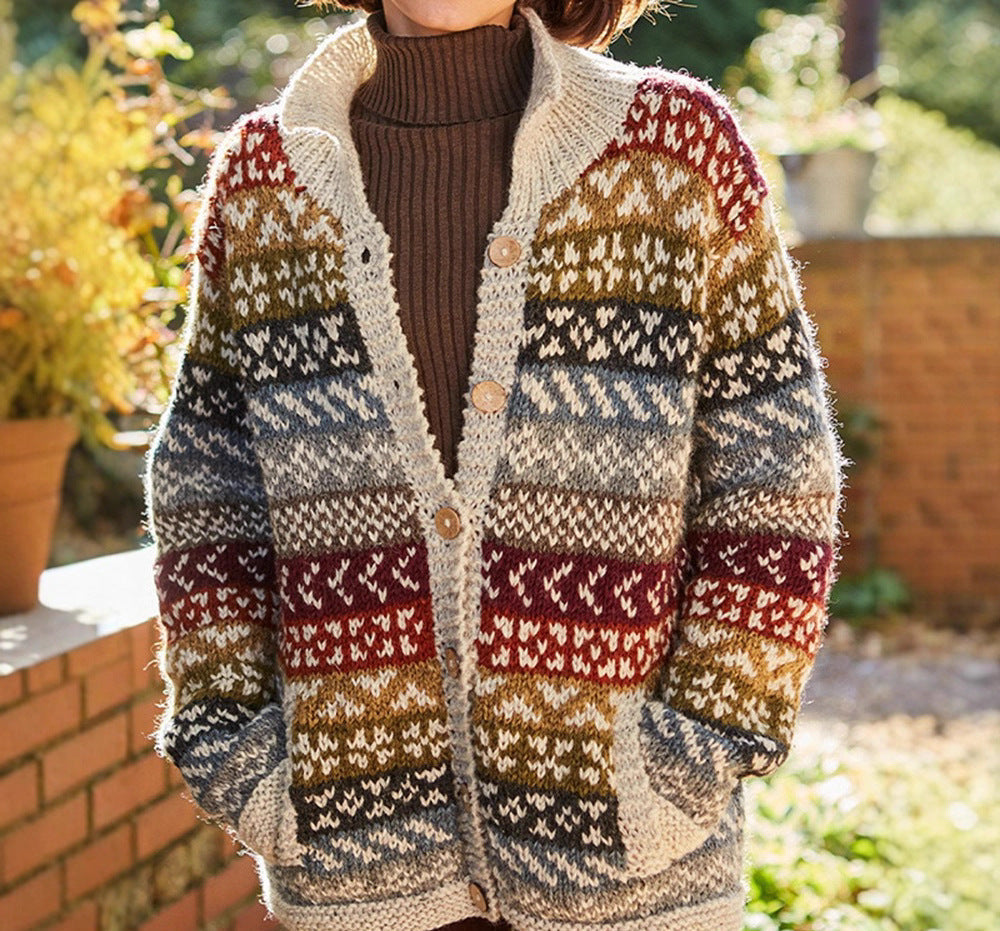Darcie | Stylish Fair Isle Knit Cardigan Christmas Jumper for Women