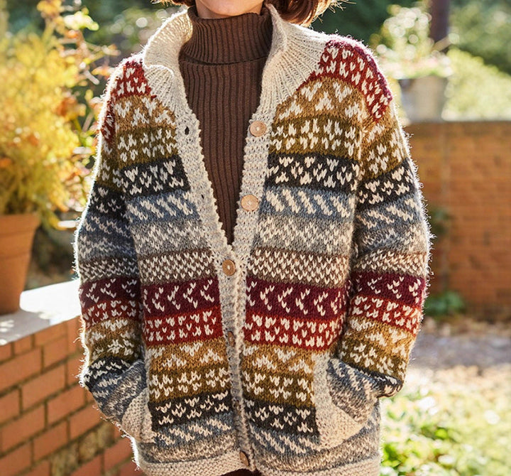 Darcie | Stylish Fair Isle Knit Cardigan Christmas Jumper for Women