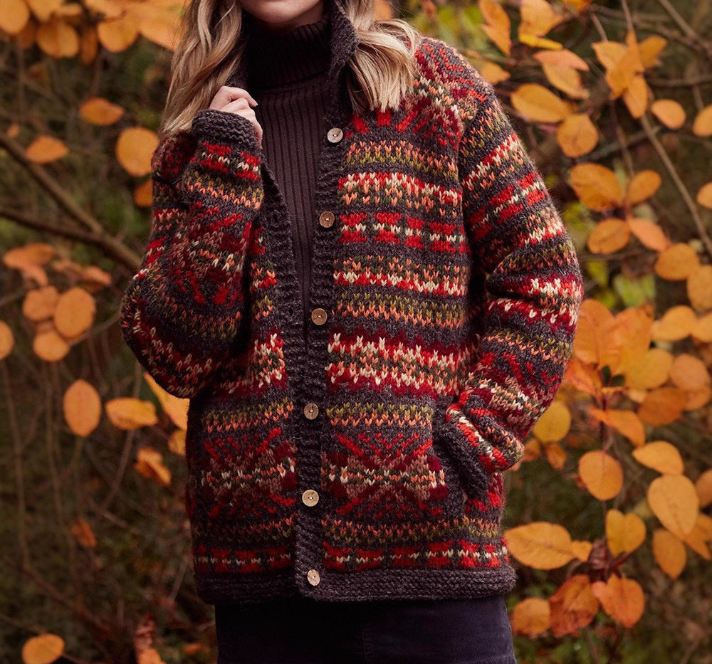 Darcie | Stylish Fair Isle Knit Cardigan Christmas Jumper for Women
