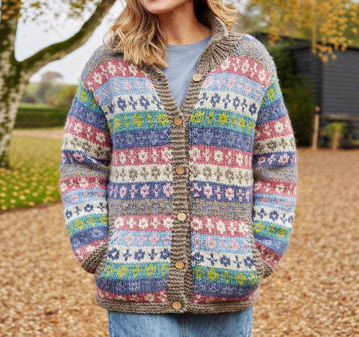 Darcie | Stylish Fair Isle Knit Cardigan Christmas Jumper for Women