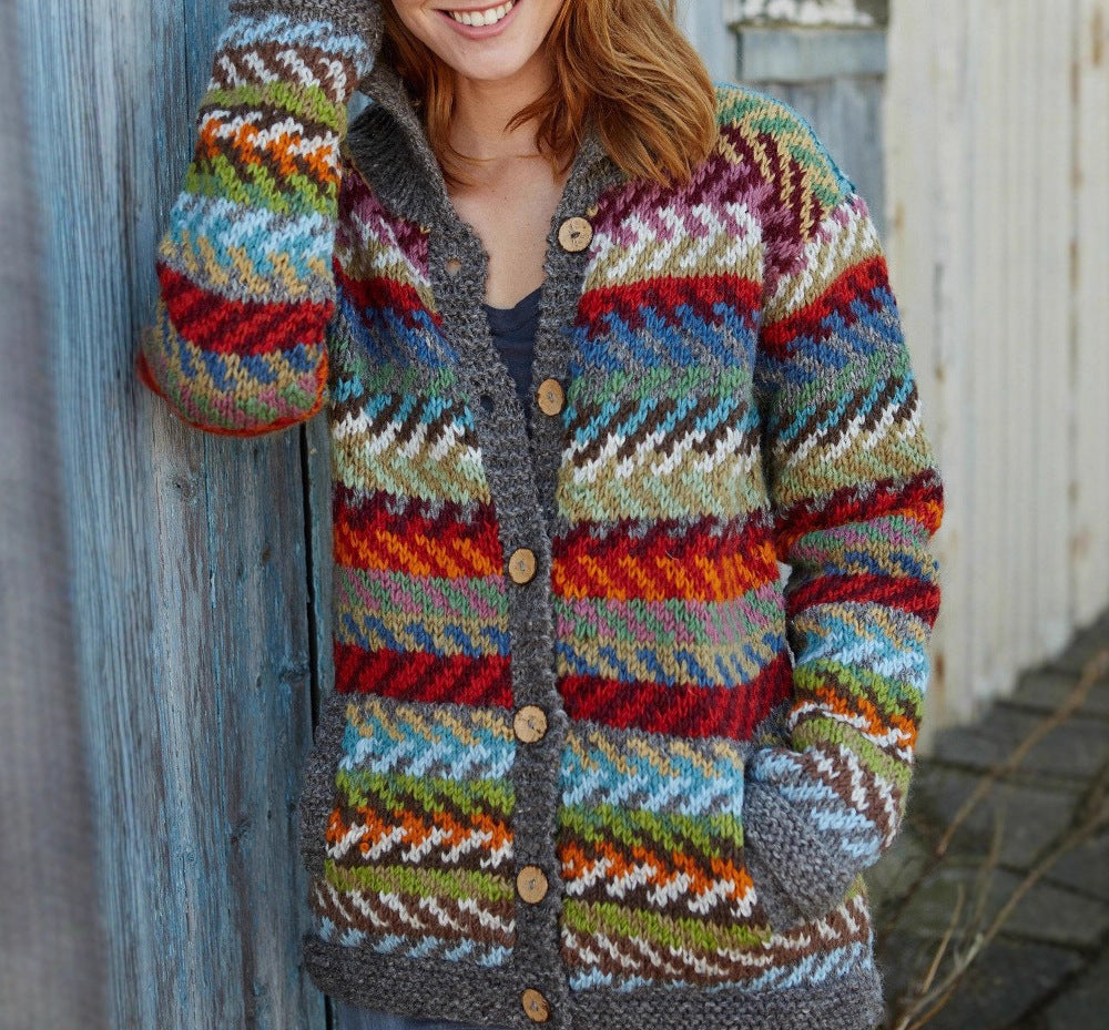 Darcie | Stylish Fair Isle Knit Cardigan Christmas Jumper for Women