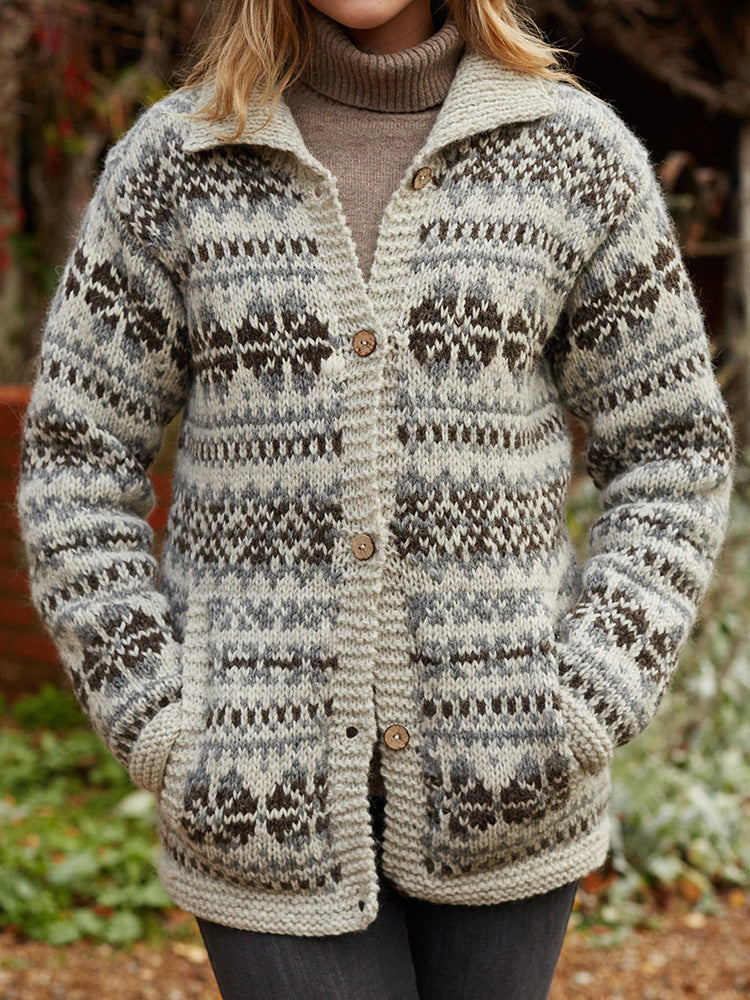 Darcie | Stylish Fair Isle Knit Cardigan Christmas Jumper for Women