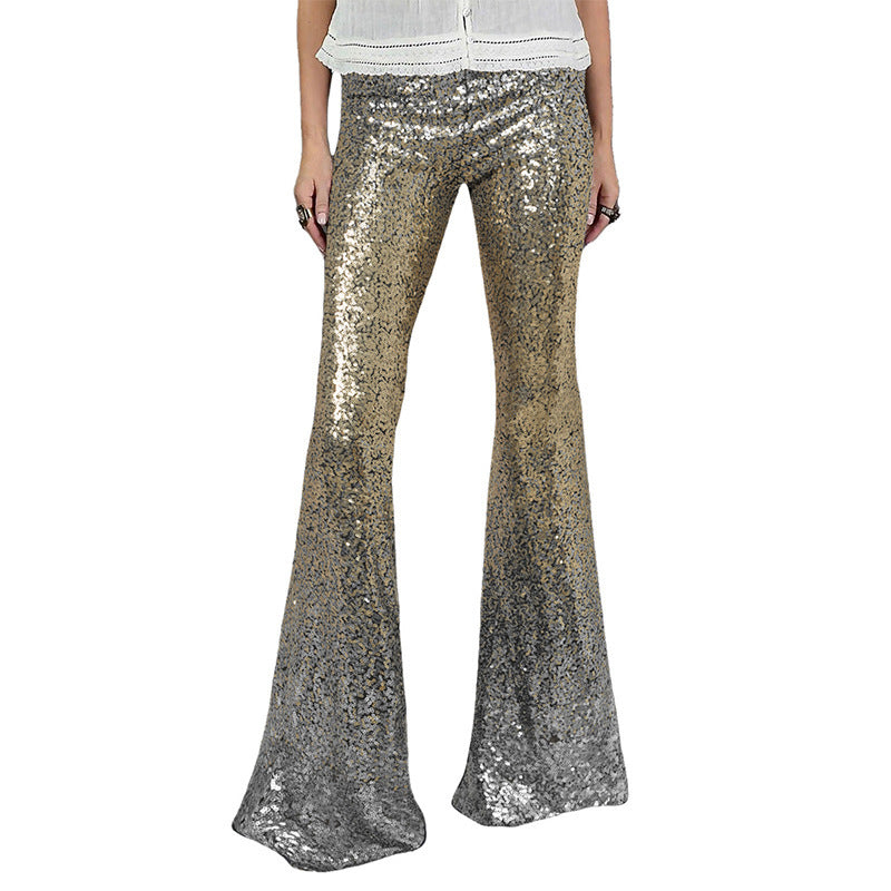 Darcie | Timeless Sequin Trousers with Flared Hem