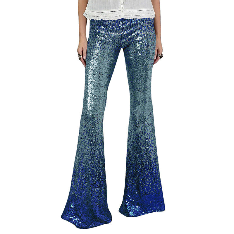 Darcie | Timeless Sequin Trousers with Flared Hem