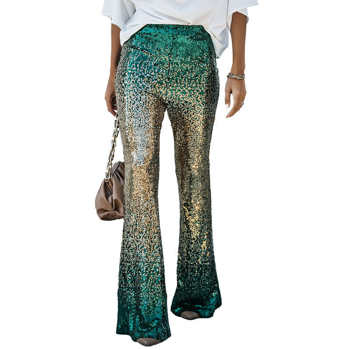 Darcie | Timeless Sequin Trousers with Flared Hem