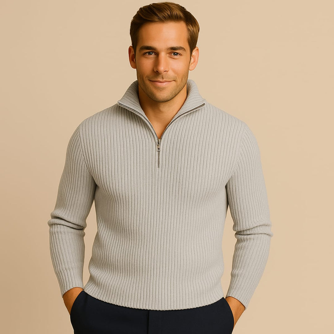 Dylan | Stylish Ribbed Quarter Zip Mens Jumpers